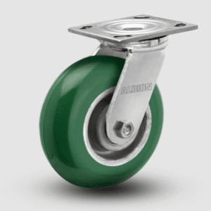 albion green round tread polyurethane on aluminum swivel caster