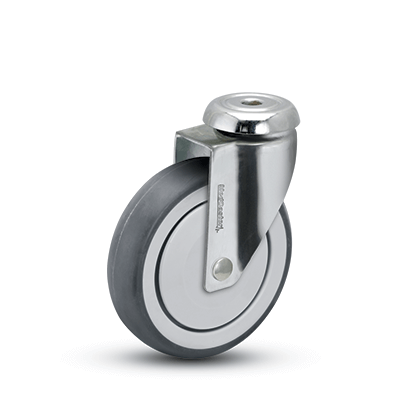 MedCaster Stainless Steel Hospital Caster SS-04PYP-125-SW-HKU1