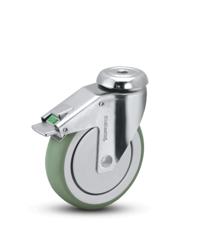 MedCaster Stainless Steel Hospital Caster SS-03AMP-125-DL-HKU1