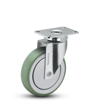MedCaster Stainless Steel Hospital Caster SS-04AMP-125-SW-TP01