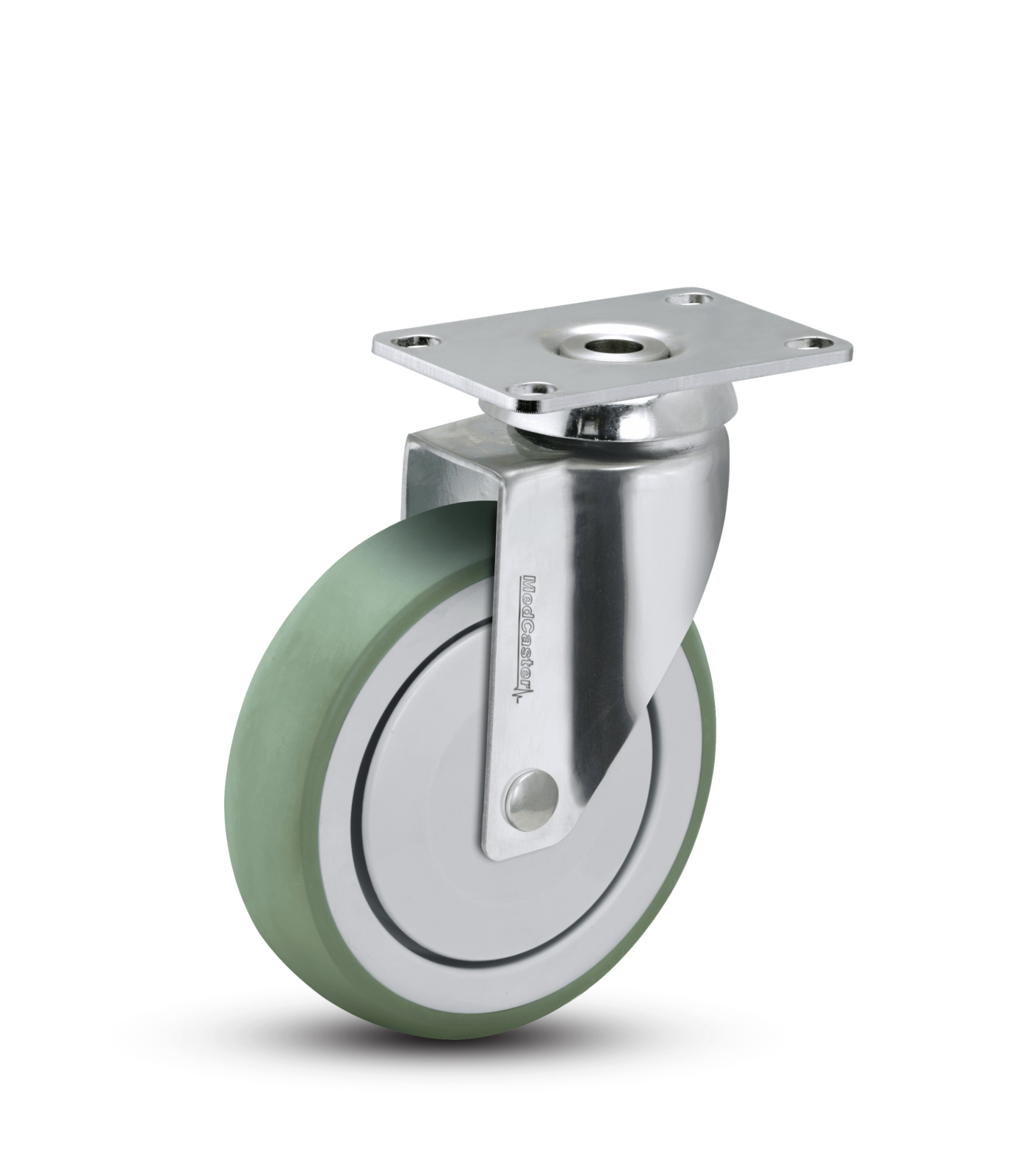 MedCaster Stainless Steel Hospital Caster SS-04AMP-125-SW-TP01