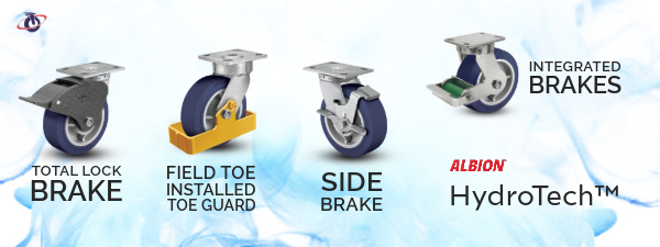 albion casters for wet applications