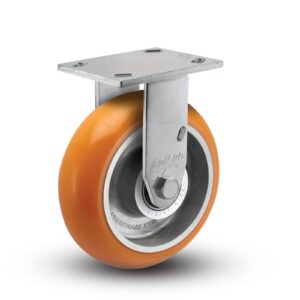 CG-MAX EFFICIENCY WHEEL™ Orange Round Polyurethane on Aluminum_Rigid Caster