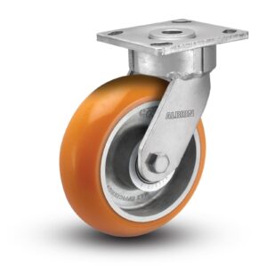 CG-MAX EFFICIENCY WHEEL™ Orange Round Polyurethane on Aluminum_Swivel Caster