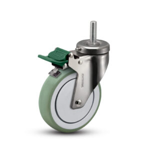 MedCaster Stainless Steel Hospital Caster SX75-AMP-125DL-TS