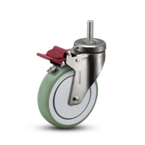 MedCaster Stainless Steel Hospital Caster SX75-AMP-125TL-TS